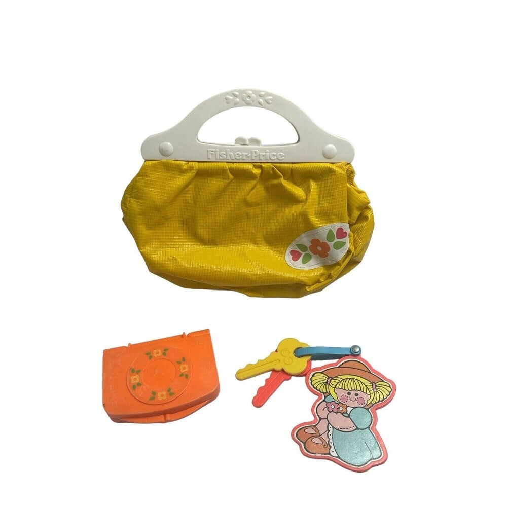 Fisher Price My Pretty Purse Pretend Play Purse and Accessories Vintage 1982